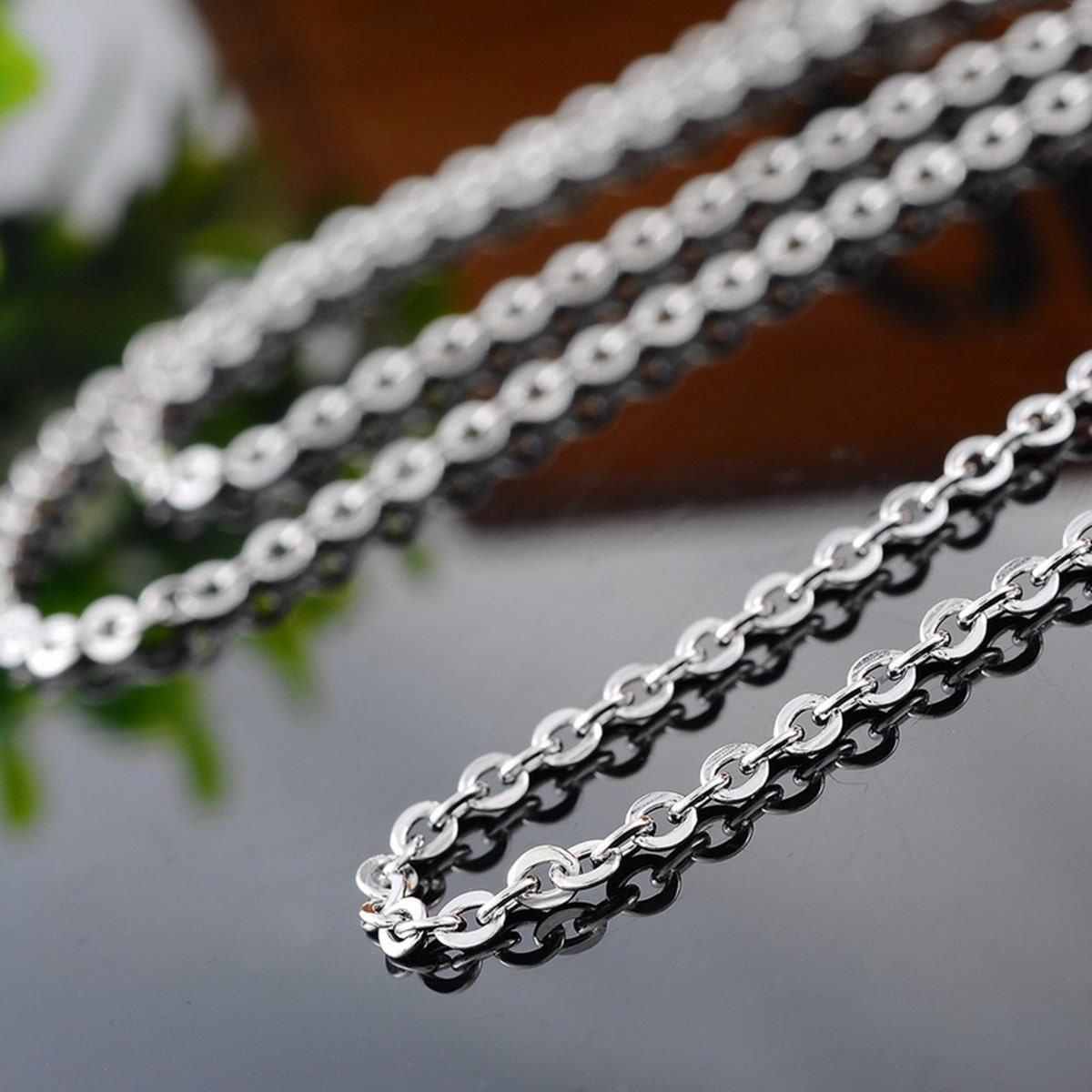 Stainless Steel Chain Necklace | Hypoallergenic Chain | 18", 19.5", 23.5" and 27.5" Sizes | Bulk Jewelry Chains | Pack of THREE Chains