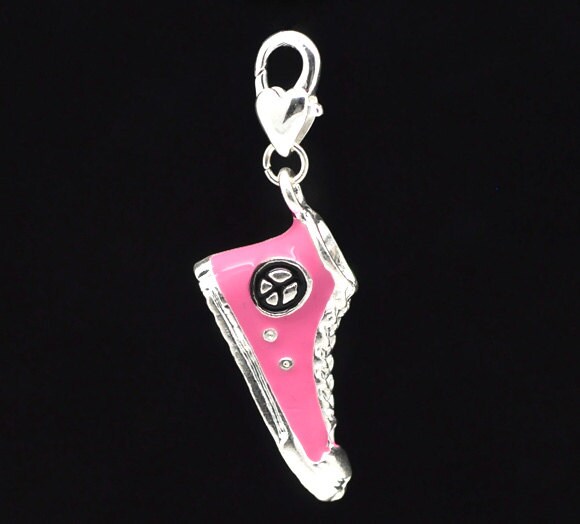 Pink Sneaker Charm | High Top Sneaker Charm | Peace Sneaker | Bubblegum Charm