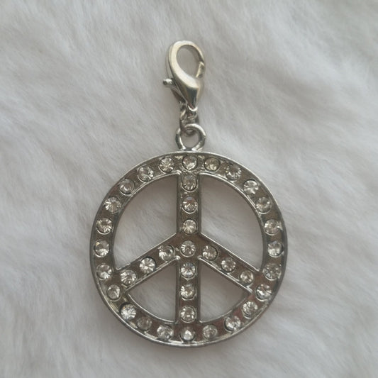 Peace Pendant | Peace Sign | Rhinestone Peace Sign | Bling Peace Sign | Peace Sign Charm | Peace Charm