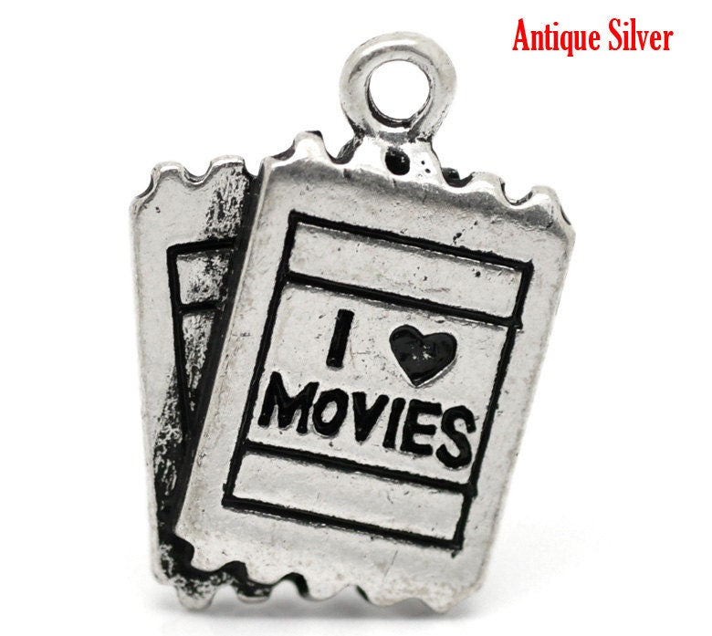 Movie Ticket Charm | Movie Charm | Movie Lover Gift | Movie Lover Charm | Charm for Bracelet