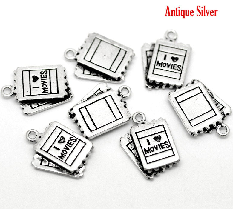 Movie Ticket Charm | Movie Charm | Movie Lover Gift | Movie Lover Charm | Charm for Bracelet