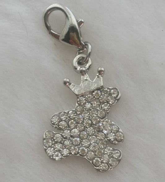 Teddy Bear Charm | Teddy Bear Prince | Teddy Bear Jewelry | Rhinestone Bear | Bling Teddy Bear