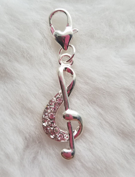 Treble Clef Charm | Rhinestone Treble Clef | Music Charm | Music Lover Gift | Musician Gift