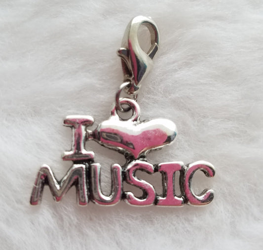 I Love Music Charm | Music Gift | Gift for Musician | Music Jewelry | Musician Gift