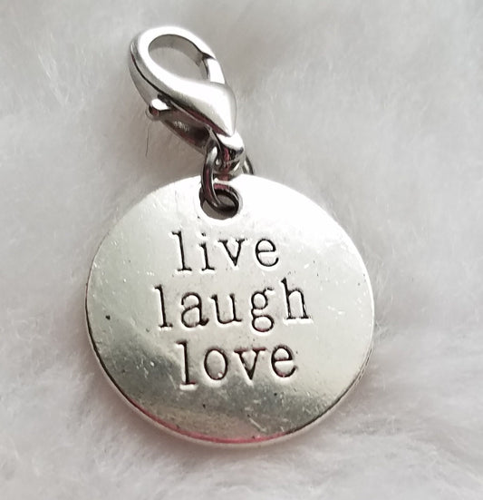 Live Laugh Love Charm | Inspirational Charm | Celebration Jewelry | Life Jewelry | Loving Life