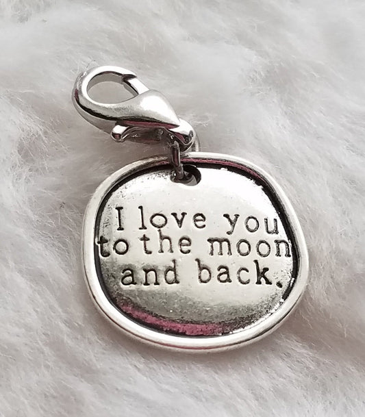 Love You to the Moon and Back Charm | Wax Seal Charm | Love Jewelry | Love Charm | Valentine Gift