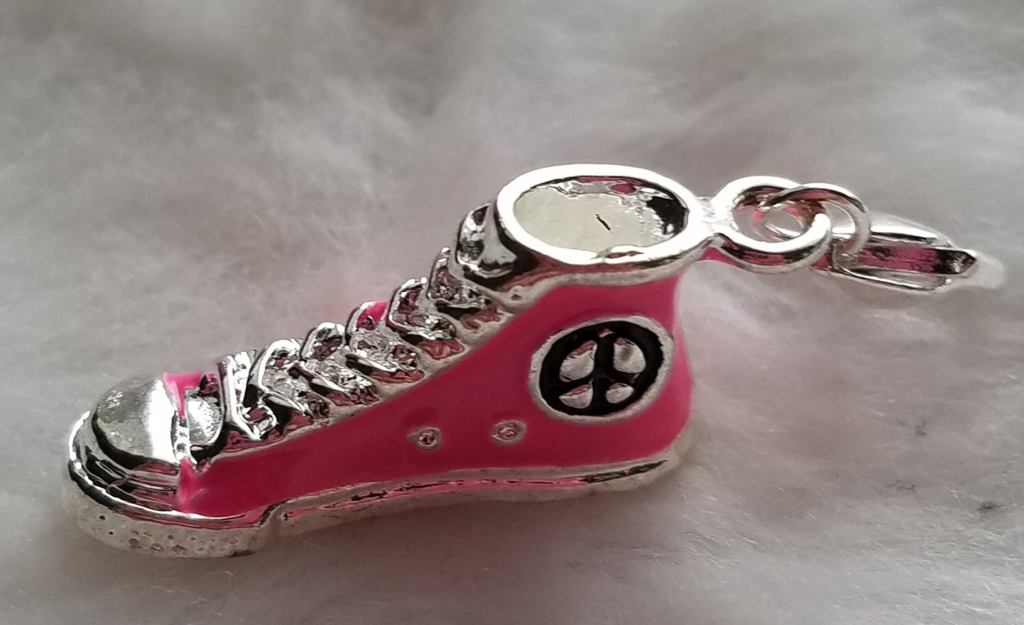 Pink Sneaker Charm | High Top Sneaker Charm | Peace Sneaker | Bubblegum Charm