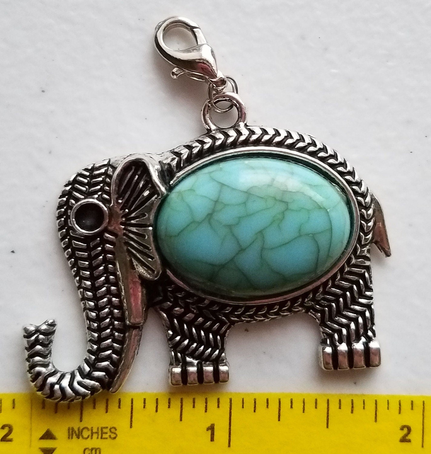 Elephant Pendant | Elephant Jewelry | Turquoise Elephant | Gift for Elephant Collector | Elephant Lover Gift