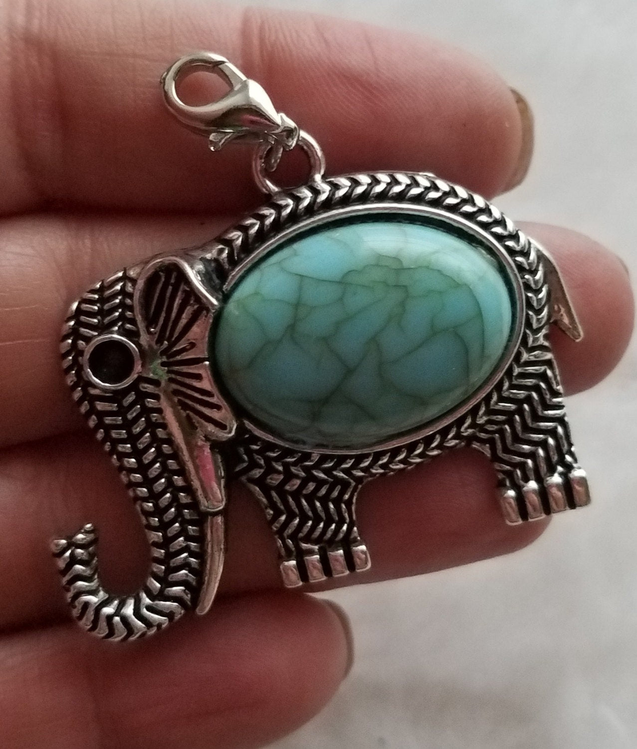 Elephant Pendant | Elephant Jewelry | Turquoise Elephant | Gift for Elephant Collector | Elephant Lover Gift