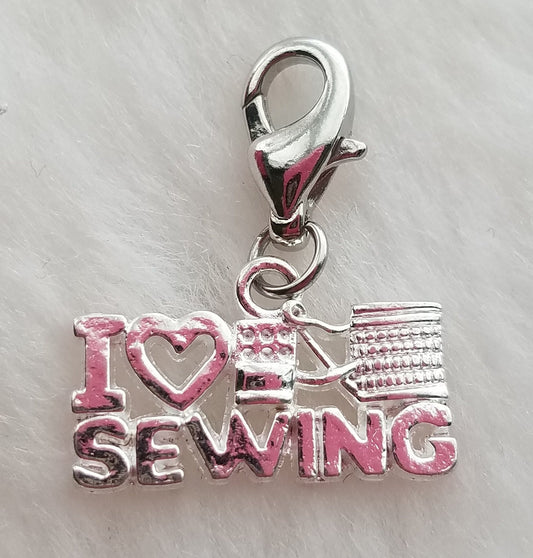 I Love Sewing Charm | I Heart Sewing Charm | Seamstress Gift