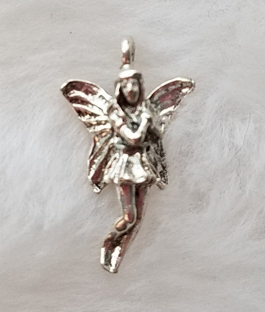 Fairy Charm | Fairy Pendant | Fairy Jewelry | Winged Fairy Charm | Sterling Silver Plated Pewter