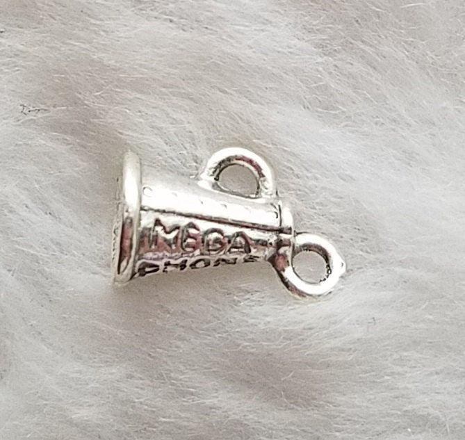 Cheerleader Megaphone Charm | Cheerleader Jewelry | Cheerleader Charm | Cheerleader Gift | Sterling Silver Plated Pewter