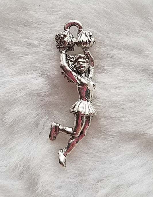 Cheerleader Charm | Cheer Jewelry | Cheerleader Jewelry | Cheerleading Jewelry | Sterling Silver Plated Pewter