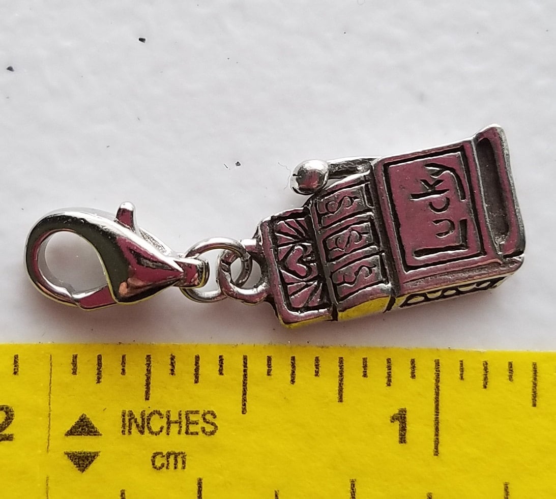 Gambling Las Vegas Slot Machine Charm | Gambling Jewelry | Sterling Silver Plated Pewter