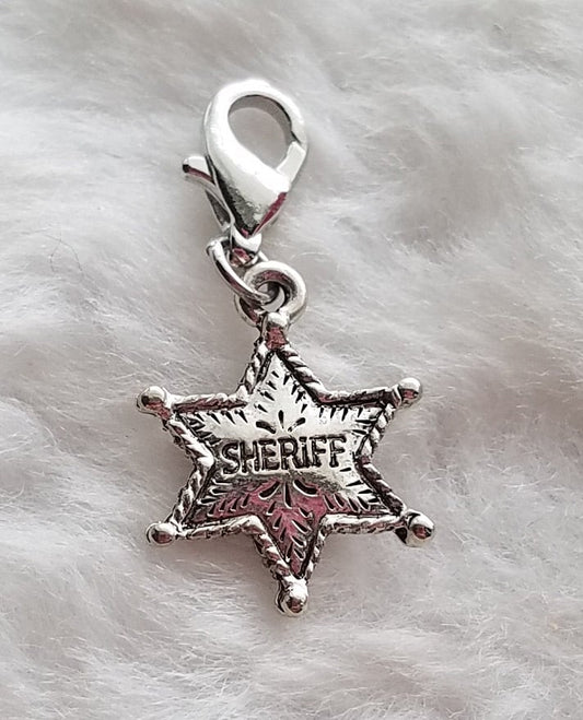 Sheriff Badge Charm | Sheriff Charm | Deputy Charm | Sheriff Gift | Deputy Gift | Sterling Silver Plated Pewter