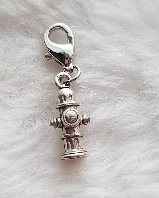 Fire Hydrant Charm | Sterling Silver Plated Pewter | Gift for Firefighter | Gift for Dog Owner | Firefighter Wife