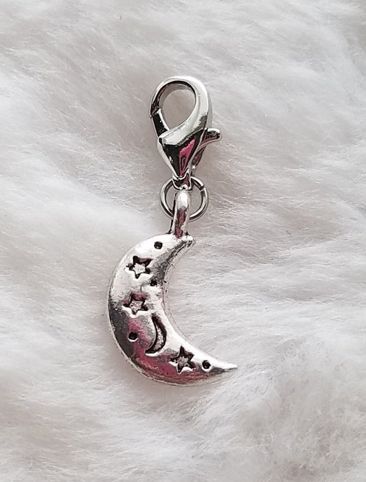 Crescent Moon Charm | Moon and Stars Charm | Celestial Charm | Fairy Tale Charm