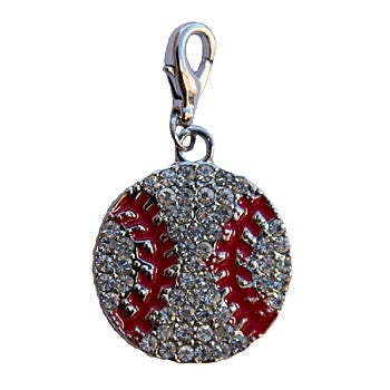 Baseball Charm | Baseball Pendant | Baseball Jewelry | Baseball Mom Gift | Gift for Baseball Mom | Rhinestone Baseball Charm