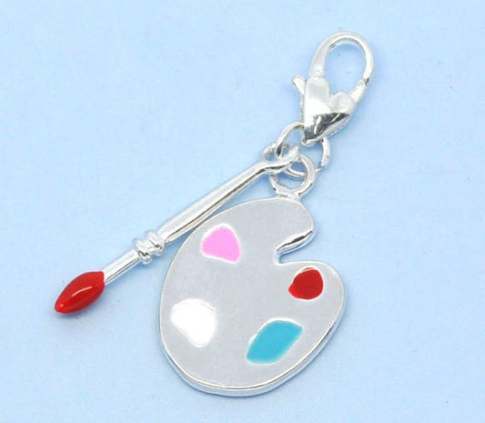 Paint Palette Charm | Paint Palette with Brush | Paint Palette Jewelry | Artist Gift | Painter Gift