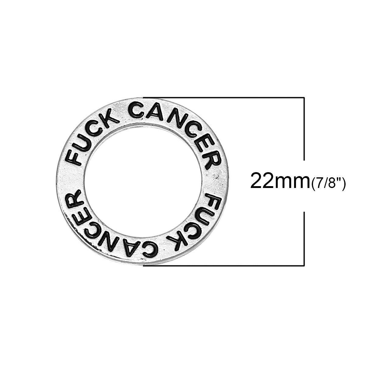 F*ck Cancer Washer Charm | Fuck Cancer Charm | Gift for Cancer Survivor | Gift for Oncologist