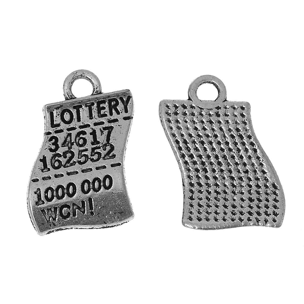 Lottery Ticket Charm | Lottery Charm | Lottery Jewelry | Lucky Charm | Winning Ticket