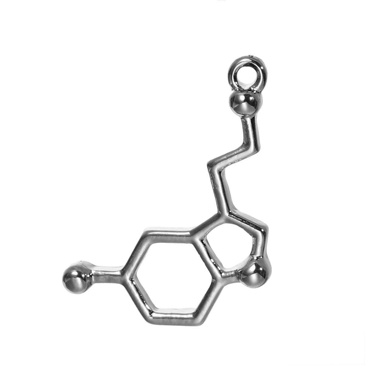 Serotonin Charm | Serotonin Pendant | Chemical Jewelry | Gift for Biologist | Science Geek Gift