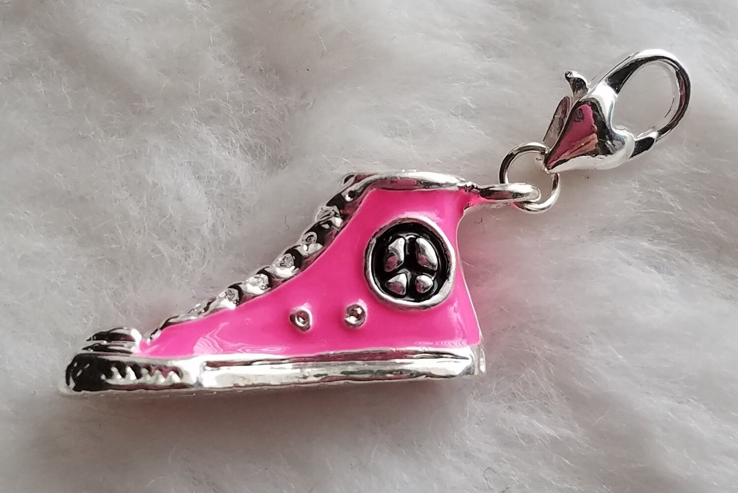 Pink Sneaker Charm | High Top Sneaker Charm | Peace Sneaker | Bubblegum Charm