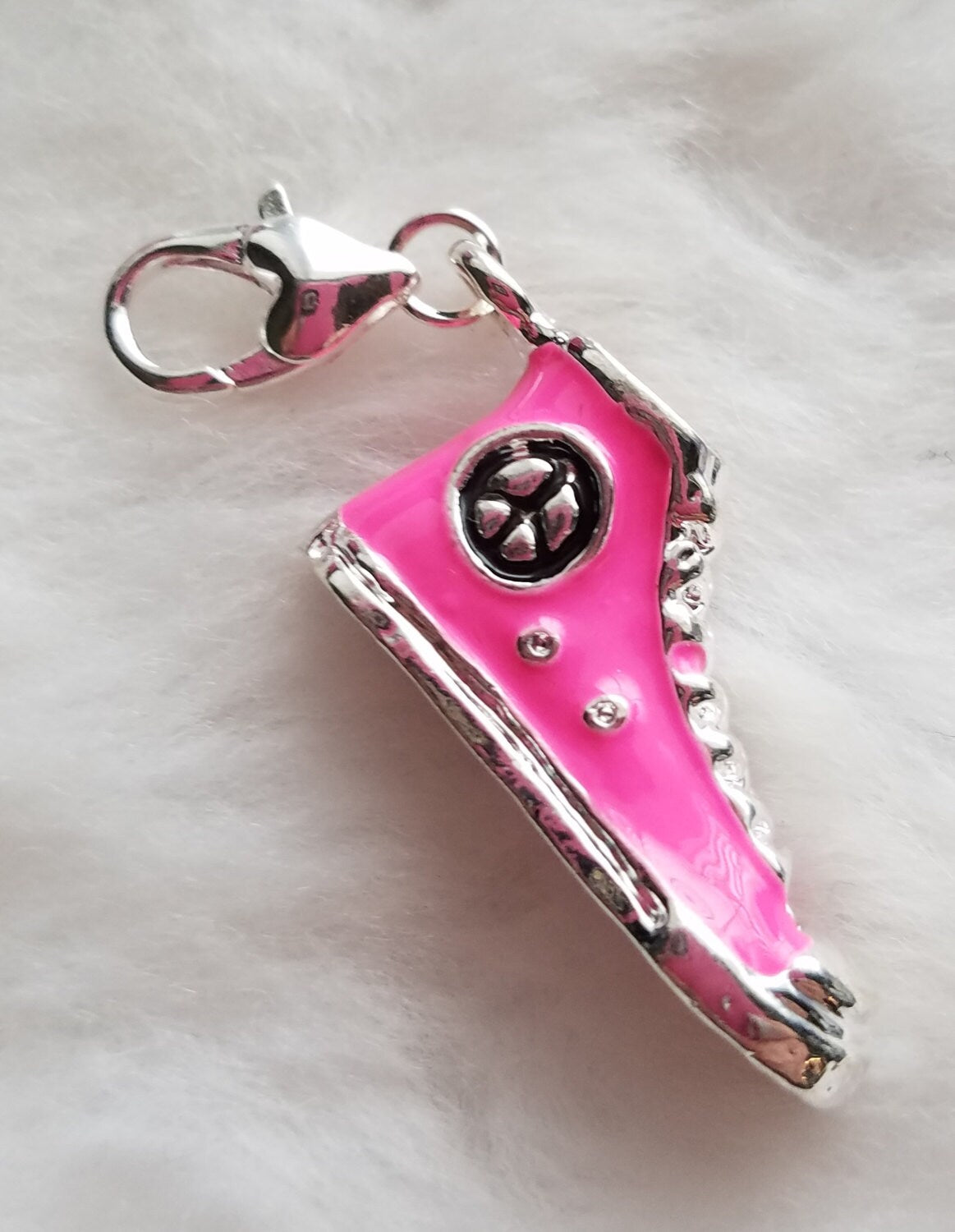 Pink Sneaker Charm | High Top Sneaker Charm | Peace Sneaker | Bubblegum Charm