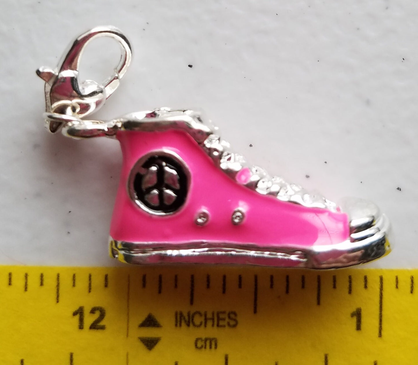 Pink Sneaker Charm | High Top Sneaker Charm | Peace Sneaker | Bubblegum Charm