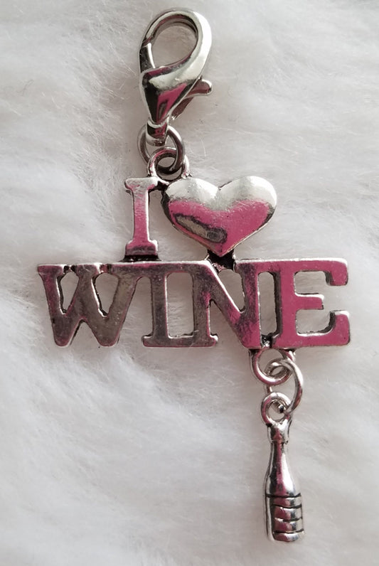 I Love Wine Charm | Wine Lover Charm | Wine Charm | Wine Lover Gift | Charm for Bracelet