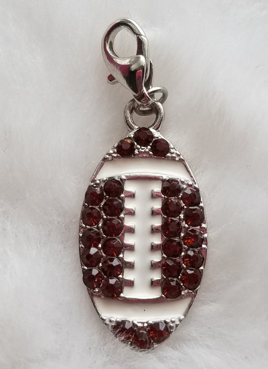 Football Charm | Football Pendant | Bling Football | Rhinestone Football | Football Mom Gift | Cheerleader Gift