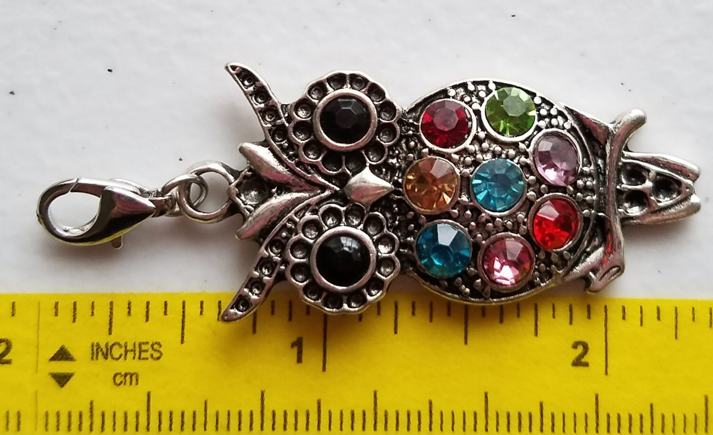 Colorful Rhinestone Owl Pendant | Great Teacher Gift