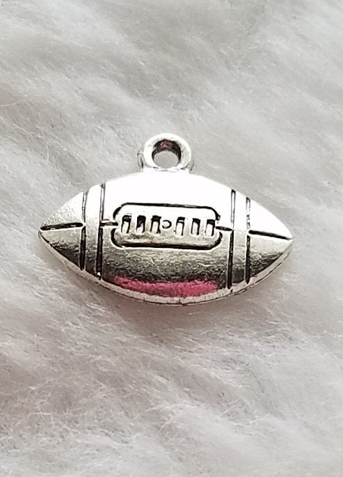 Football Charm | Football Pendant | Football Jewelry | Sterling Silver Plated Pewter