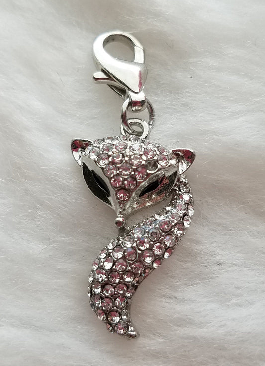 Fox Charm | Rhinestone Fox Charm | Fox Jewelry | Fox Pendant | Fox Collector Gift | Fox Lover Gift