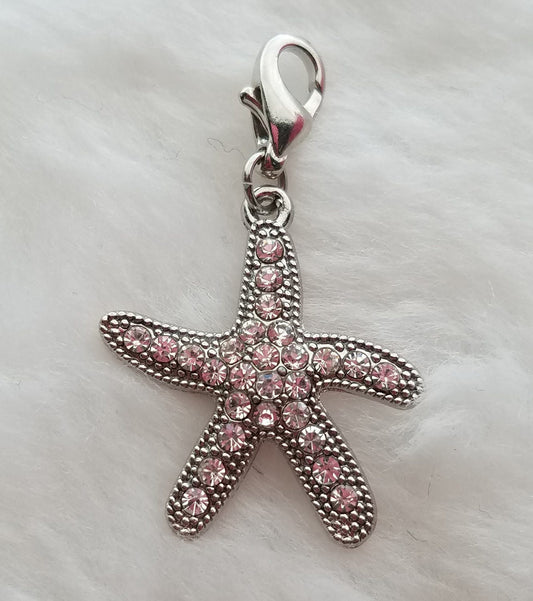 Starfish Charm | Rhinestone Starfish | Starfish Jewelry | Starfish Pendant | Mermaid Charm | Clip On Charm | Charm for Bracelet