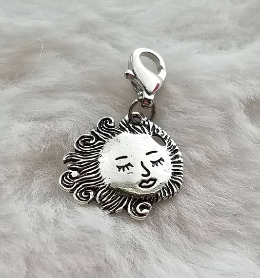 Sun Charm | Smiling Sun Charm | Celestial Charm | Clip On Charm | Charm for Bracelet