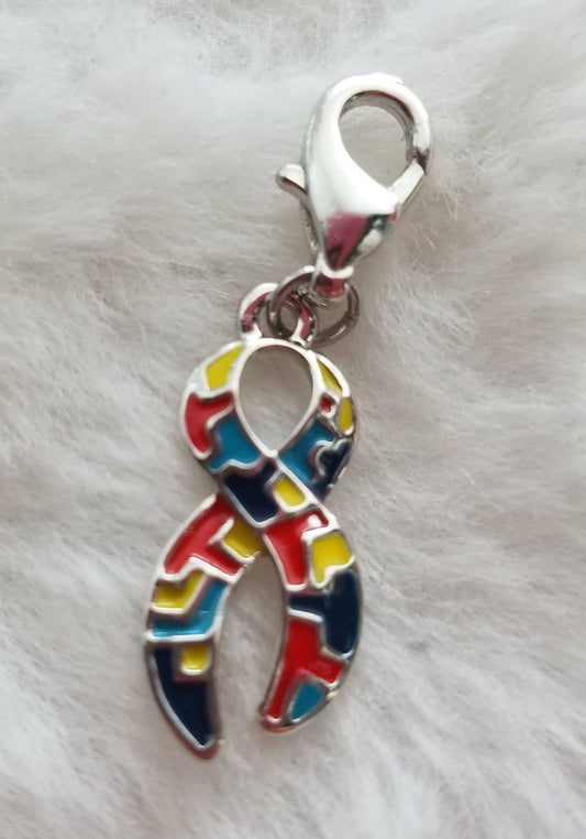 Autism Awareness Ribbon | Autism Charm | Autism Puzzle Piece | Autism Gift | Autism Ribbon