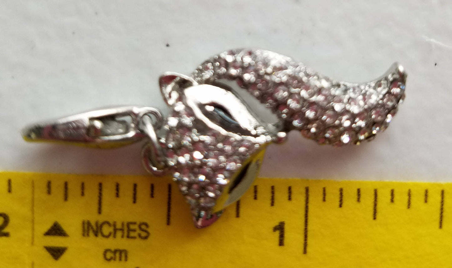 Fox Charm | Rhinestone Fox Charm | Fox Jewelry | Fox Pendant | Fox Collector Gift | Fox Lover Gift