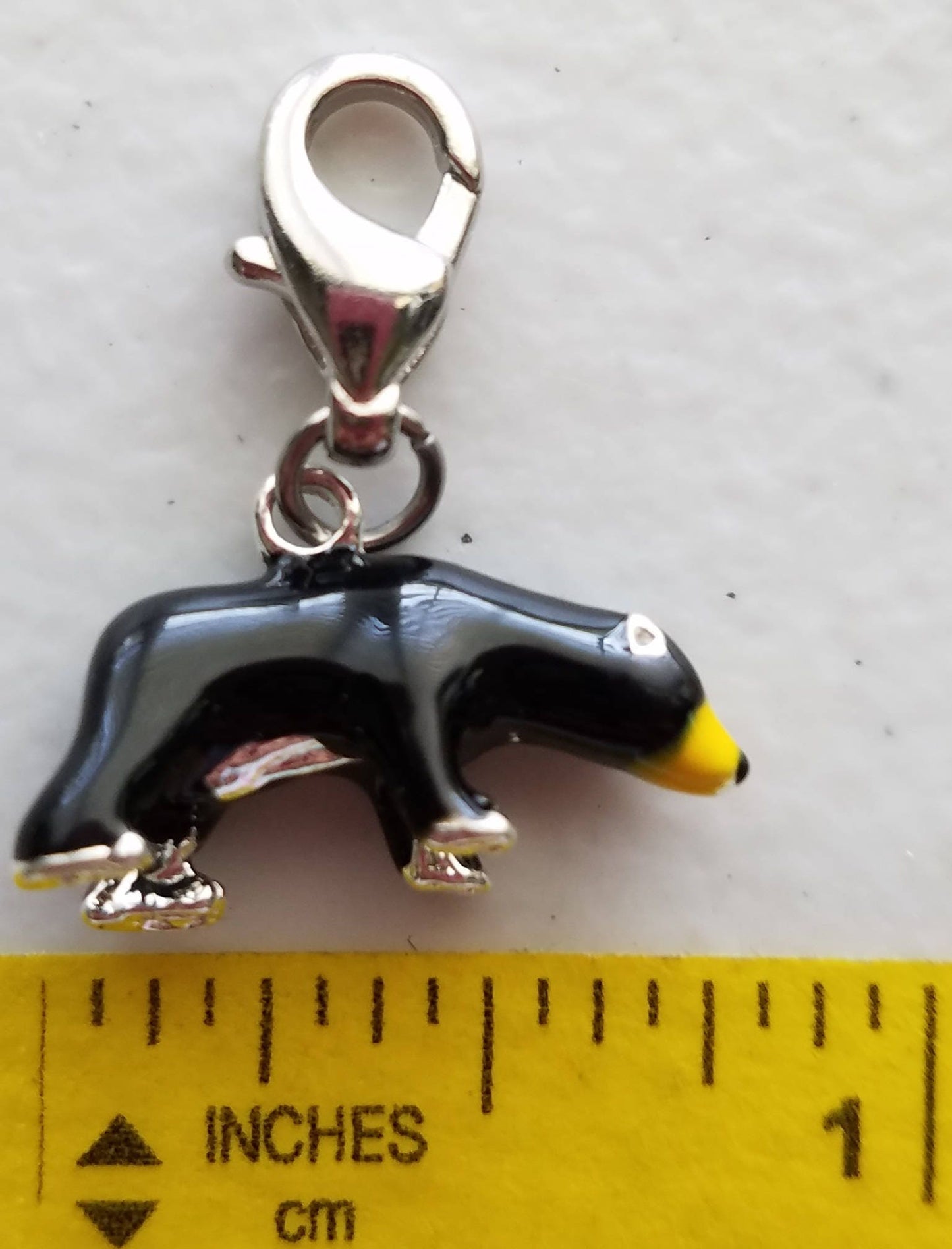 Black Bear Charm | Bear Jewelry | Bear Mascot Charm | Bear Pendant | Clip On Charm