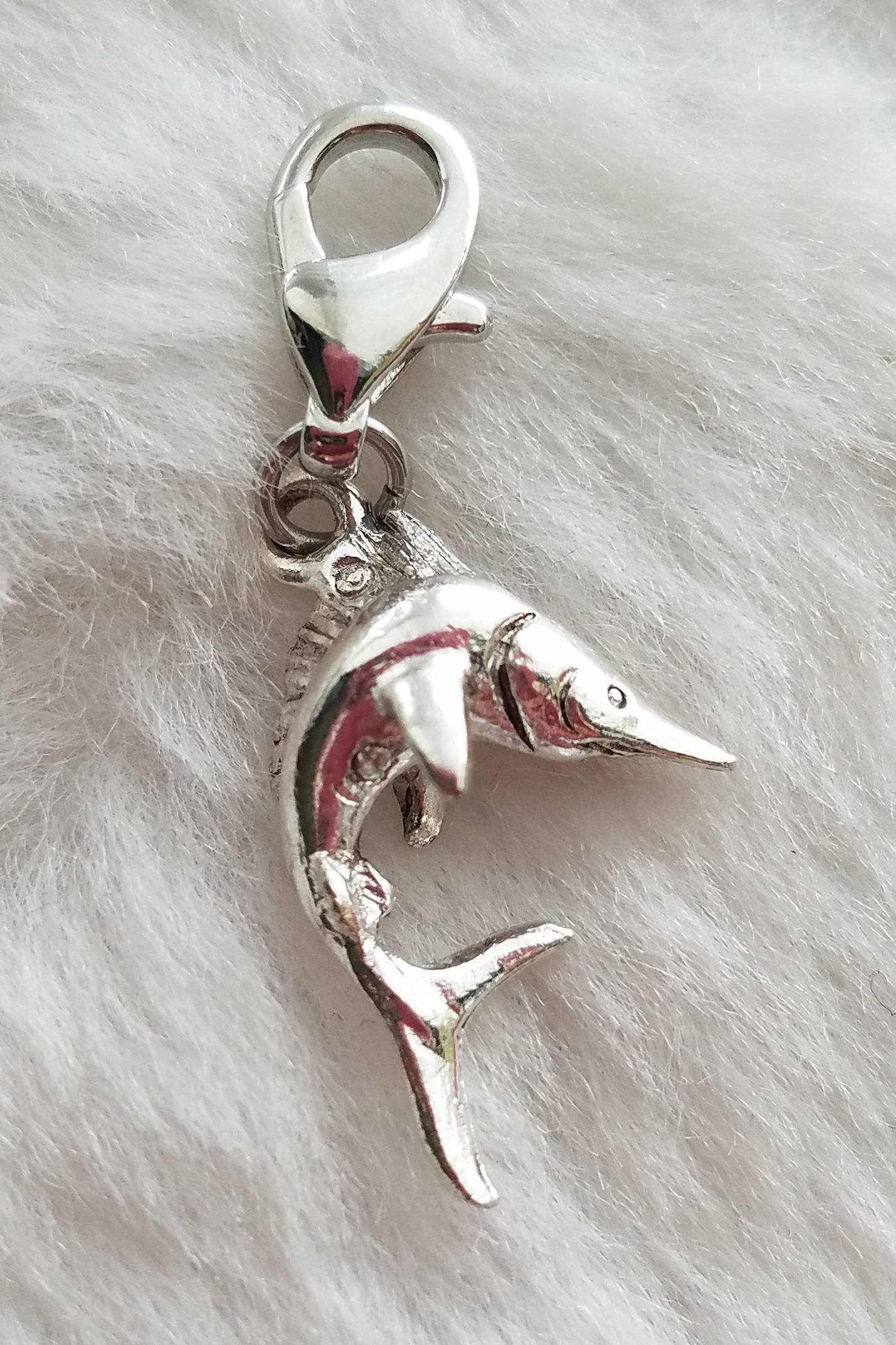 Blue Marlin Charm | Blue Marlin Fish Charm | Big Rock Charm | Big Rock Tournament | Sterling Silver Plated Pewter