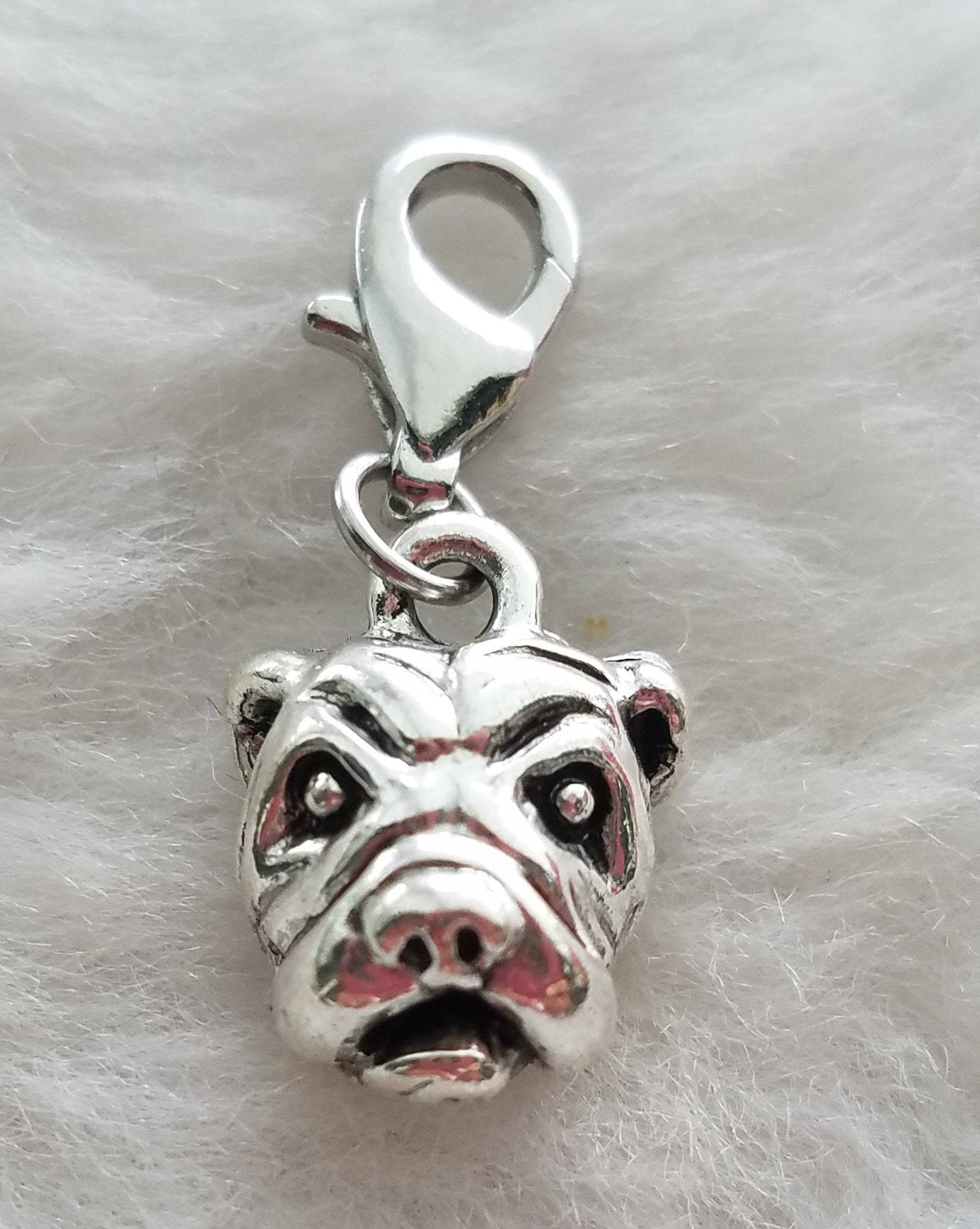 Bulldog Charm | Bulldog Jewelry | Bulldog Pendant | Sterling Silver Plated Pewter | Bulldog Mom Gift | Bulldog Rescue Charm | UGA | Georgia