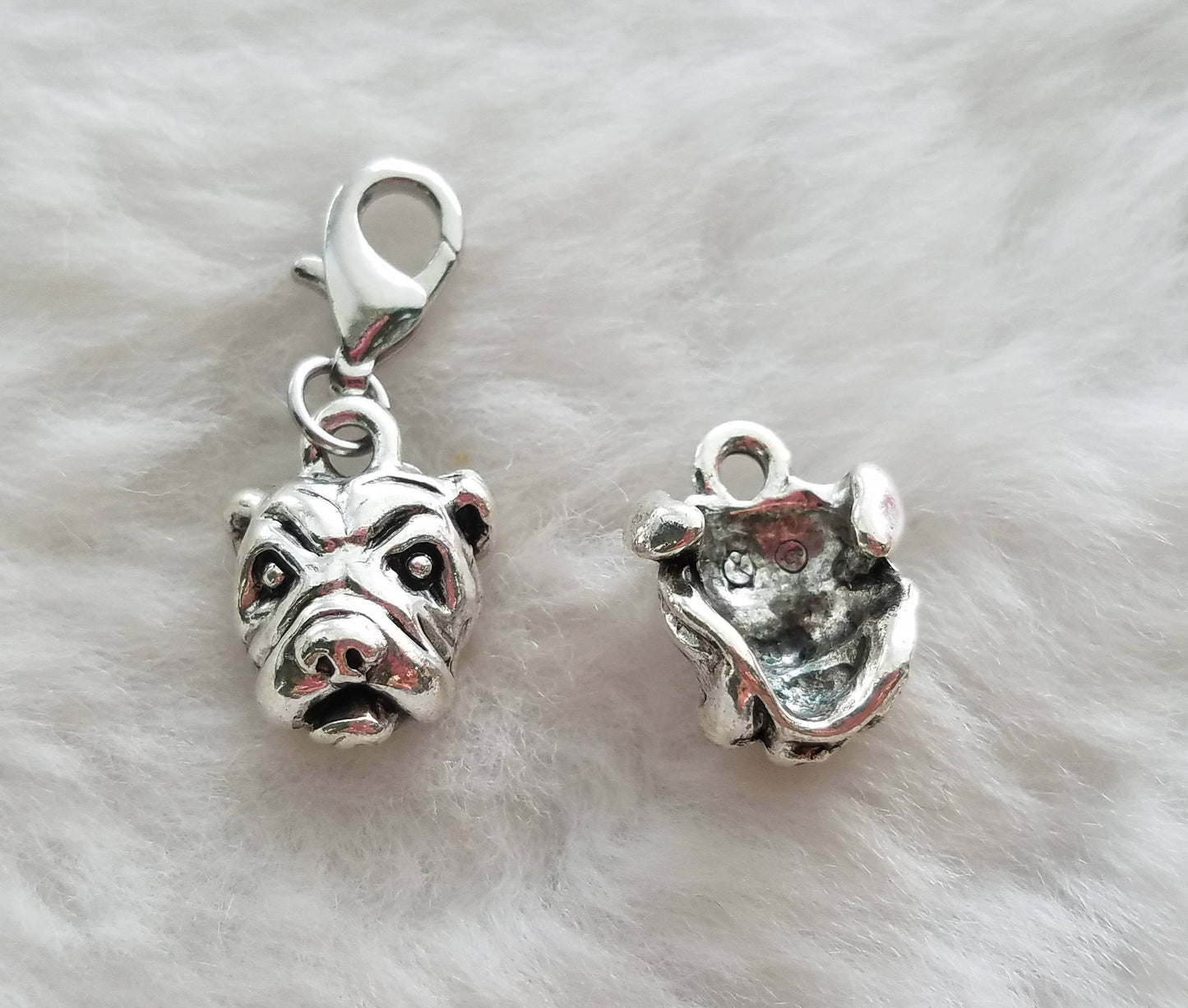 Bulldog Charm | Bulldog Jewelry | Bulldog Pendant | Sterling Silver Plated Pewter | Bulldog Mom Gift | Bulldog Rescue Charm | UGA | Georgia