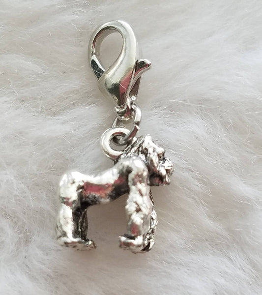 Gorilla Charm | Gorilla Jewelry | Sterling Silver Plated Pewter