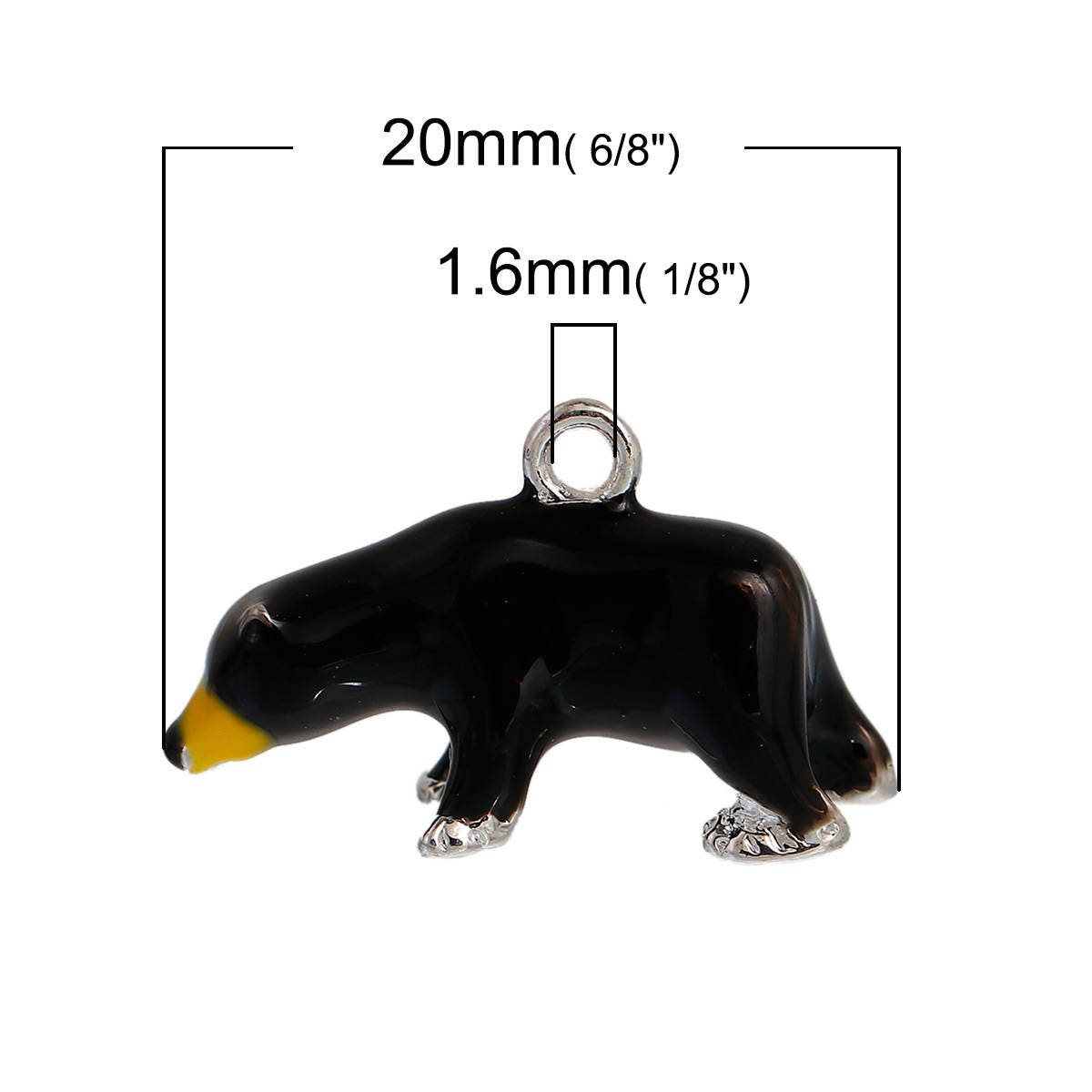 Black Bear Charm | Bear Jewelry | Bear Mascot Charm | Bear Pendant | Clip On Charm