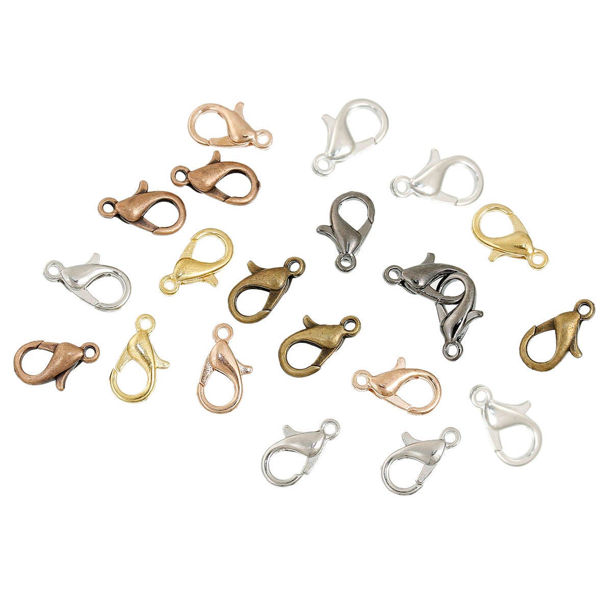 Lobster Clasps | Different colors | Jewelry Clasps | Jewelry Findings | 140 clasps (20 of each color)