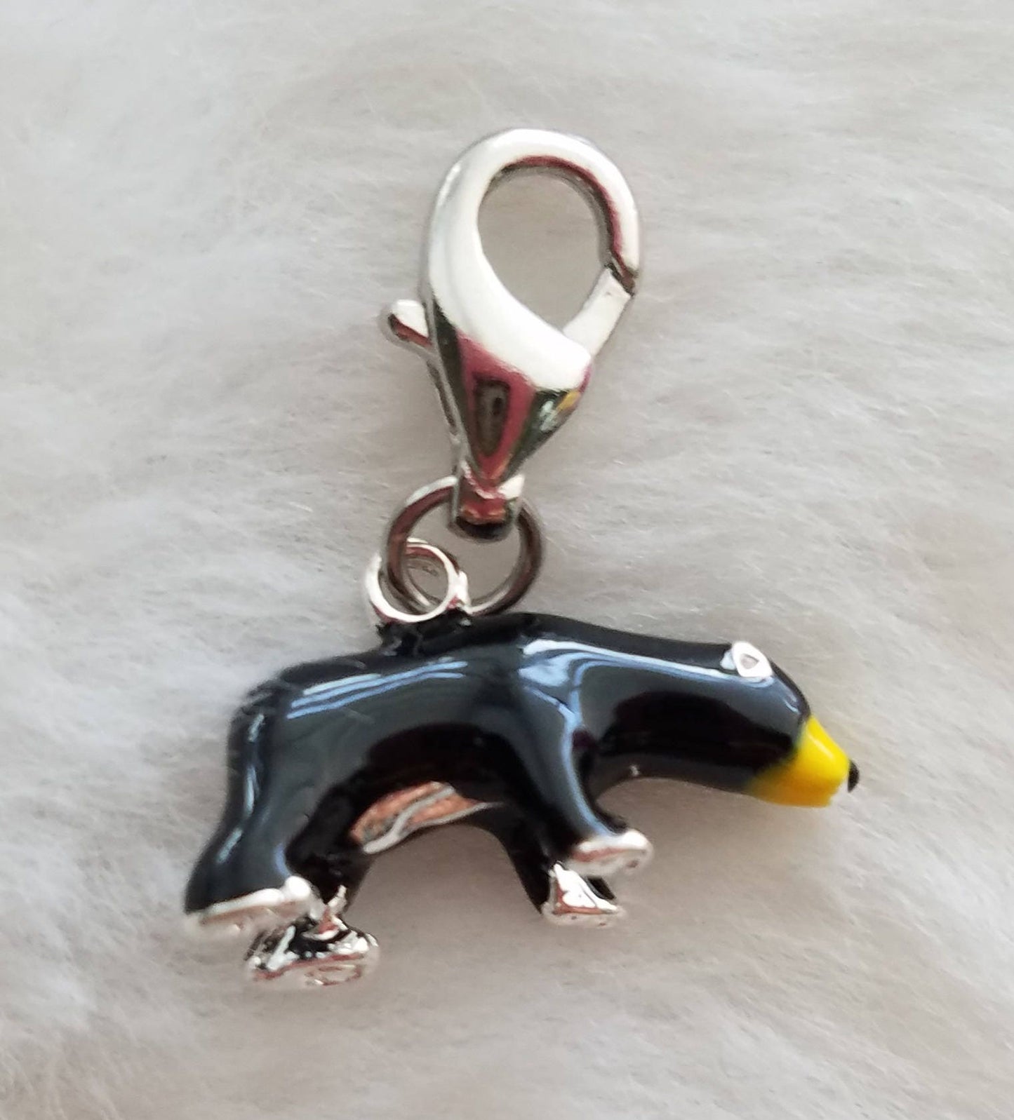 Black Bear Charm | Bear Jewelry | Bear Mascot Charm | Bear Pendant | Clip On Charm