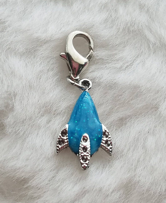 Rocket Ship Charm | Rocket Ship Jewelry | Rocket Charm | Blue Rocket Charm