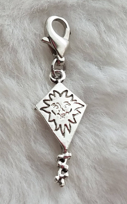 Kite Charm | Kite Jewelry | High Flyer Jewelry | Sterling Silver Plated Pewter Charm | Charm for Bracelet