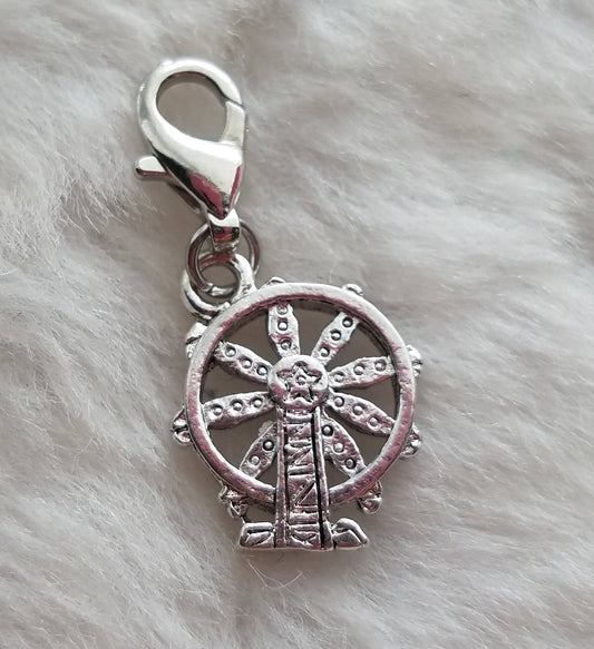 Ferris Wheel Charm | Ferris Wheel Jewelry | Carnival Charm | Fair Charm | Sterling Silver Plated Pewter