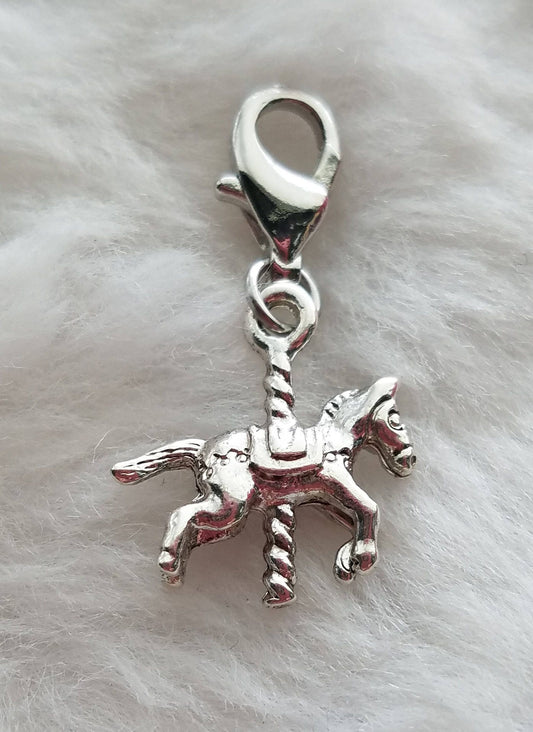 Carousel Horse Charm | Merry Go Round Charm | Carousel Charm | Sterling Silver Plated Pewter